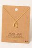 Gold Dipped Bubble Letter Pendant Necklace