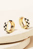 Checkered Print Mini Huggie Earrings