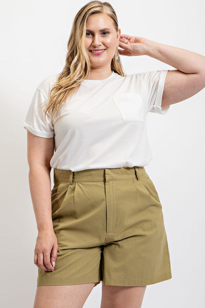 Lt. Olive Plus Midi Shorts