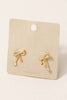 Dangle Charms Rhinestone Bow Stud Earrings