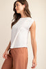 White Pleated Draped Blouse