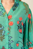 Printed Green Floral Top Balloon Sleeves