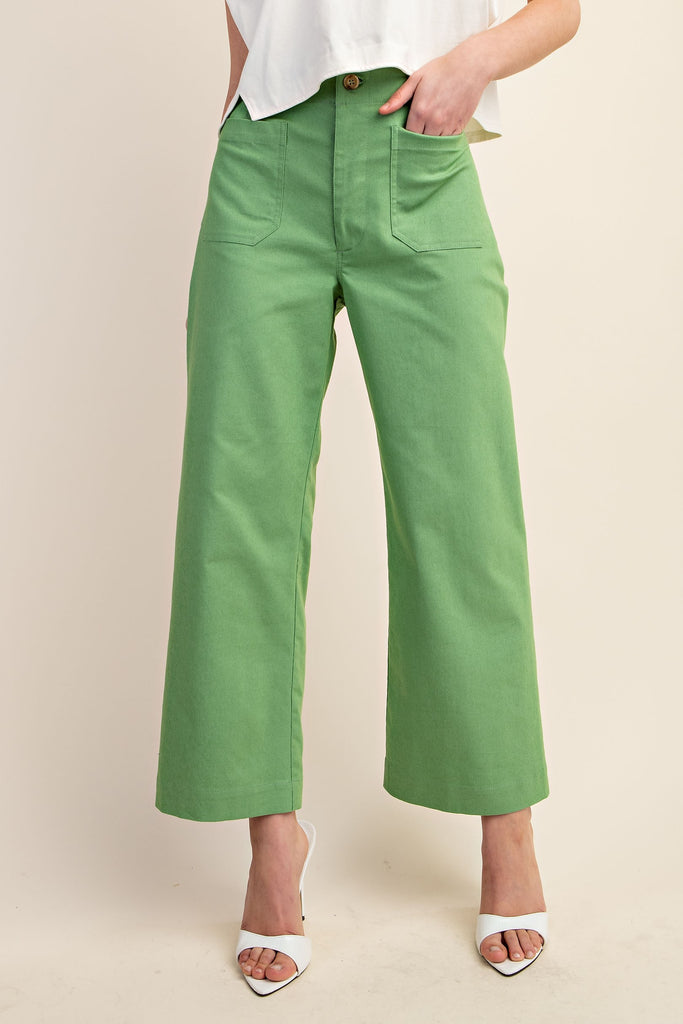 Ankle Cropped Pants Apple Green