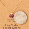 July Ruby Gem Pendant Necklace