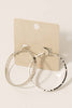 Large Hammered Metallic Latch Hoop Earrings