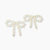 Ribbon bow pearl stud earring