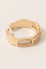 Gold Dipped Baguette Studded Pave Open Band Ring