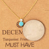 December Turquoise Gem Pendant Necklace