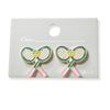 Tennis enamel stud earring