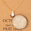 October Opal Gem Pendant Necklace