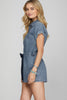 Drop SS Denim Romper Twill Tie