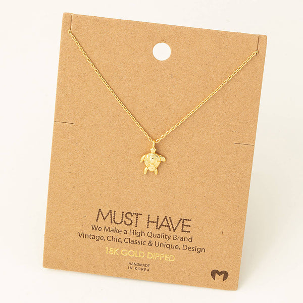 Dainty Turtle Charm Necklace