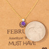 February Amethyst Gem Pendant Necklace