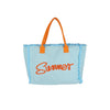 Sewn Rope Summer Letter Fringe Tote Bag