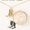 Gold Dipped Cowboy Boots Pendant Necklace