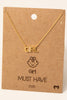 Gold Dipped Cz Studded Girl Pendant Necklace