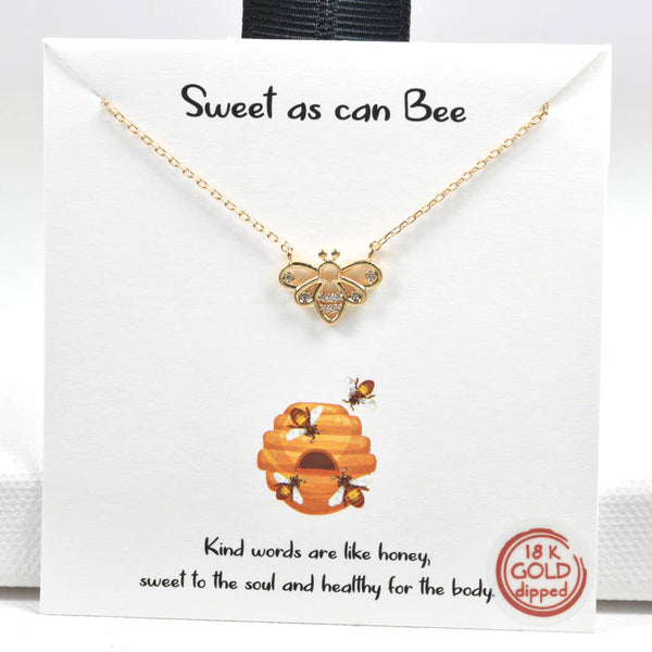 Sweet as can Bee bee cubic zirconia necklace