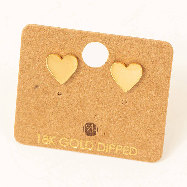 Gold Dipped Polished Mini Stud Earrings