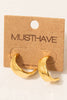 Gold Dipped Hammered Wide Hoop Earrings