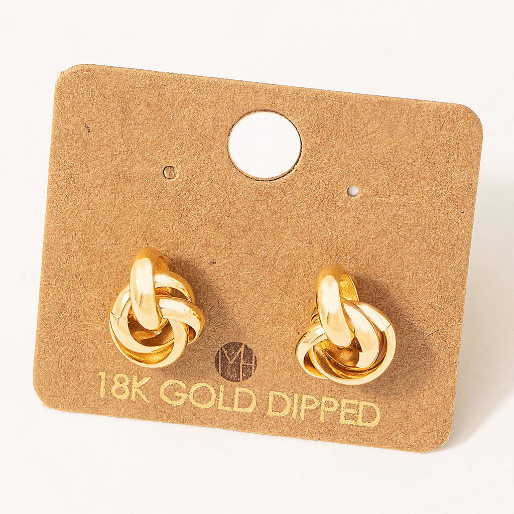 Metallic Knot Stud Earrings