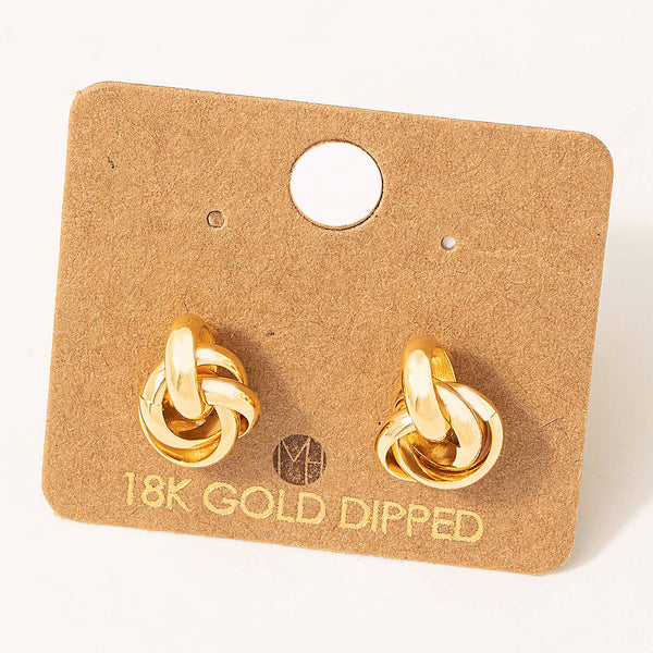 Metallic Knot Stud Earrings