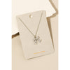 Rhinestone Ribbon Bow Pendant Necklace