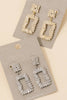 Cz Baguette Pave Rectangle Dangle Earrings