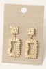 Cz Baguette Pave Rectangle Dangle Earrings