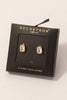 Secret Box Gold Dipped Cz Baguette Halo Stud Earrings