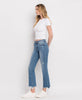 MID RISE DISTRESSED HEM ANKLE BOOTCUT JEANS F5011