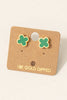 Gold Dipped Epoxy Clover Stud Earrings