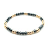 14K Gold Filled Hematite & Gold Eternity Bracelet