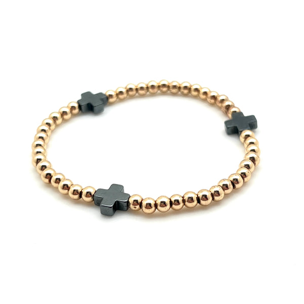 14K Gold Filled Cross Eternity Bracelet