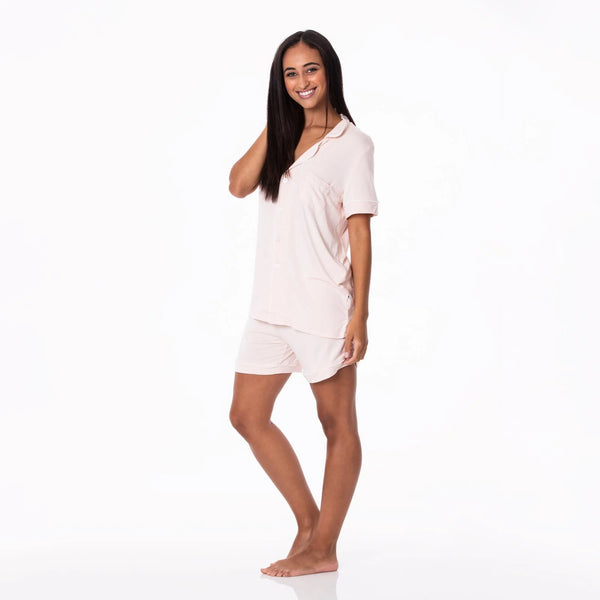 Women's SS Collared PJ Macaroon