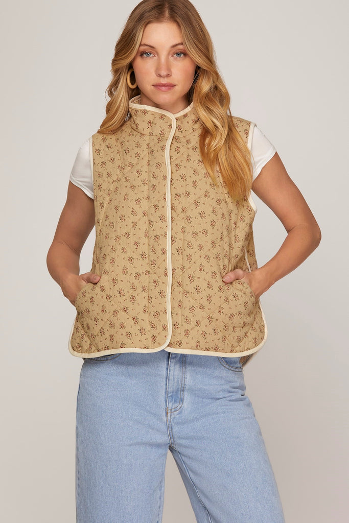 Floral Quilted Vest