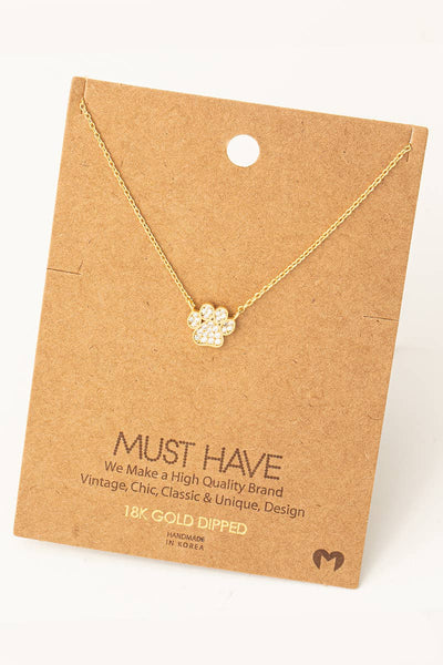 Dog Paw Print Charm Necklace