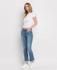 MID RISE DISTRESSED HEM ANKLE BOOTCUT JEANS F5011