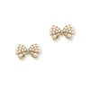 Ribbon bow Pearl Stud Earring