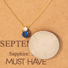 September Sapphire Gem Pendant Necklace