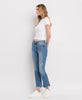 MID RISE DISTRESSED HEM ANKLE BOOTCUT JEANS F5011