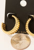 Gold Dipped Wide Ribbed Hoop Earrings