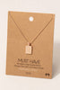 Gold Dipped Mesh Rectangle Pendant Necklace