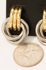 Gold Dipped Two Tone Multi Layered Link Dangle Earrings