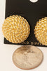 Gold Dipped Rope Spiral Shield Stud Earrings