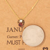 January Garnet Gem Pendant Necklace