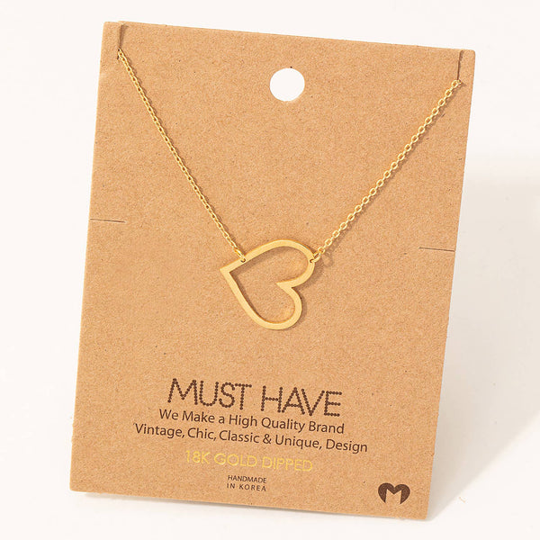 Heart Cutout Pendant Necklace