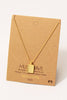 Gold Dipped Mesh Rectangle Pendant Necklace