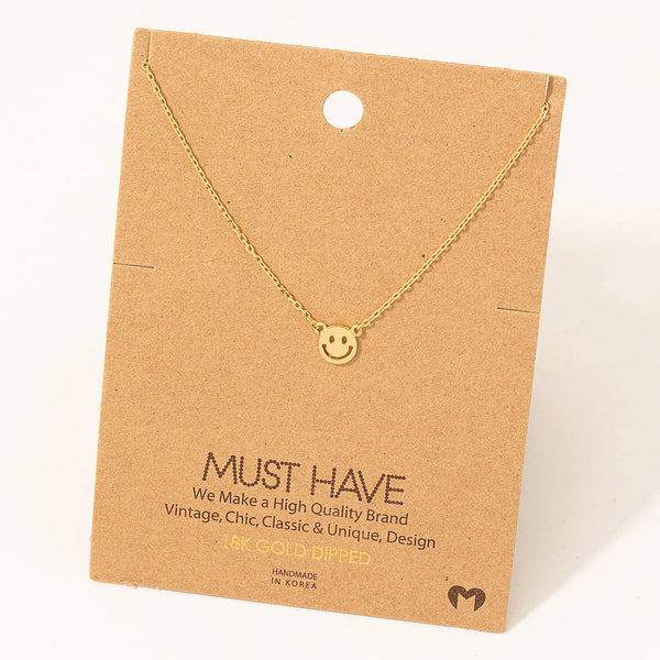 Mini Smiley Face Charm Necklace