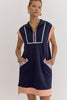 Navy Color-block Mini Dress