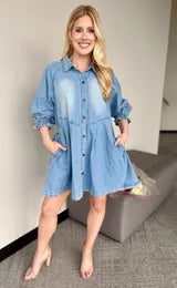 Denim Light Wash Sig Dress